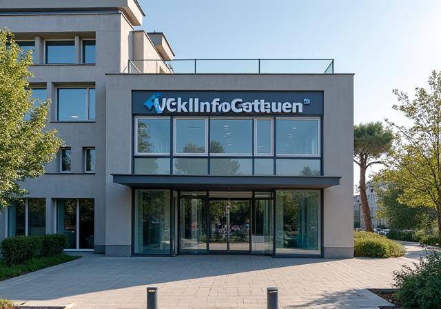 The exterior of the visitor information center building in Zlín.